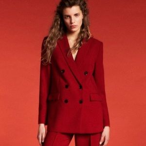 Red Double Brested Zara Blazer